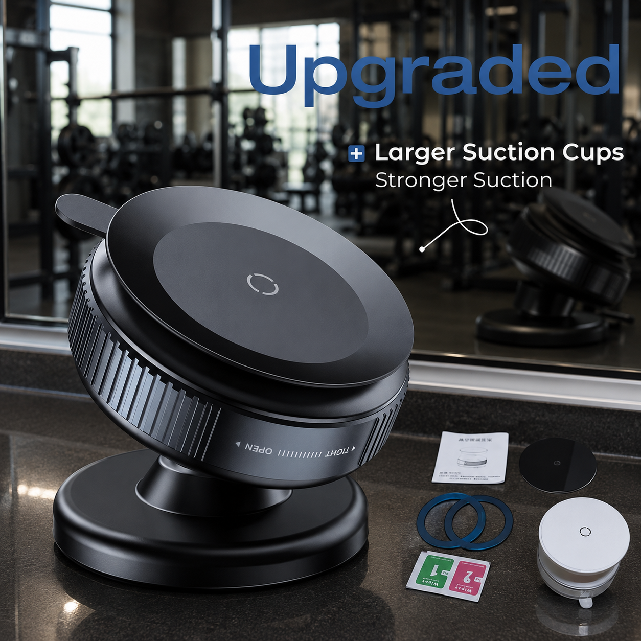 Magno Phone Mount with Rotating Vacuum Lock