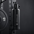MagFlask magnetic water bottle mounted on a gym rack